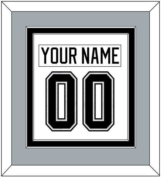Los Angeles Nameplate & Number (Back) Combined - Road White - Signature Tier 4