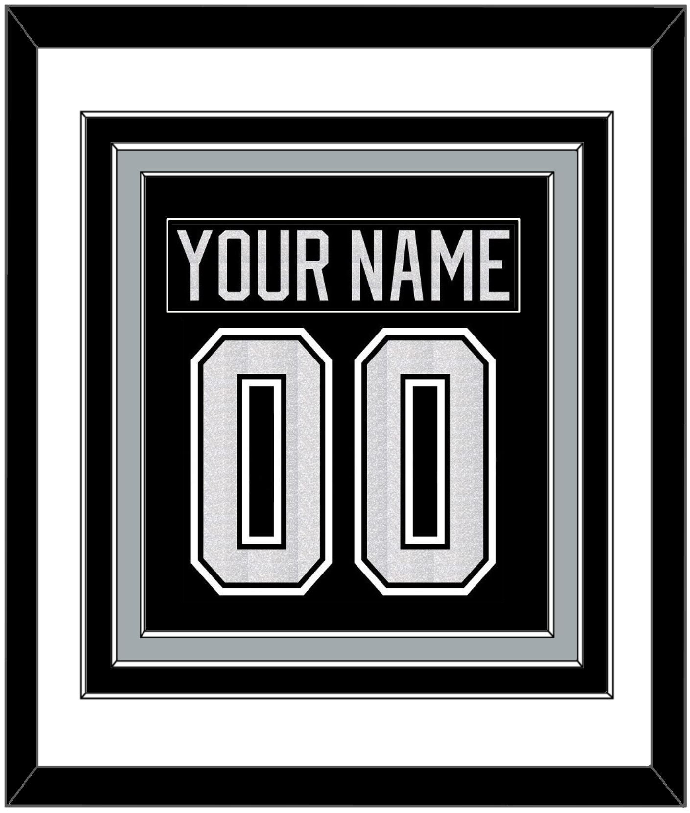 Los Angeles Nameplate & Number (Back) Combined - Home Black - Premier Tier 1