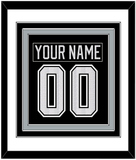 Los Angeles Nameplate & Number (Back) Combined - Home Black - Triple Mat 1