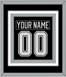 Los Angeles Nameplate & Number (Back) Combined - Home Black - Triple Mat 2