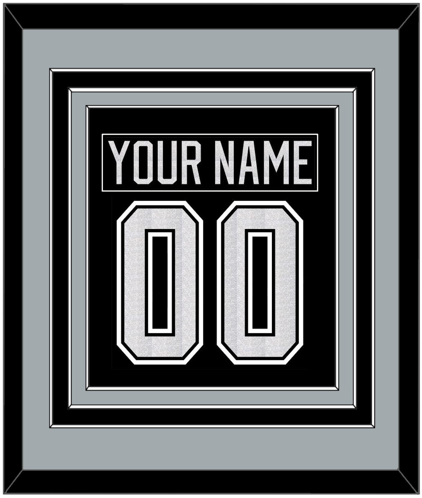 Los Angeles Nameplate & Number (Back) Combined - Home Black - Premier Tier 3