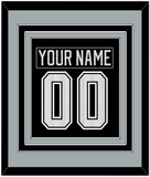 Los Angeles Nameplate & Number (Back) Combined - Home Black - Triple Mat 3