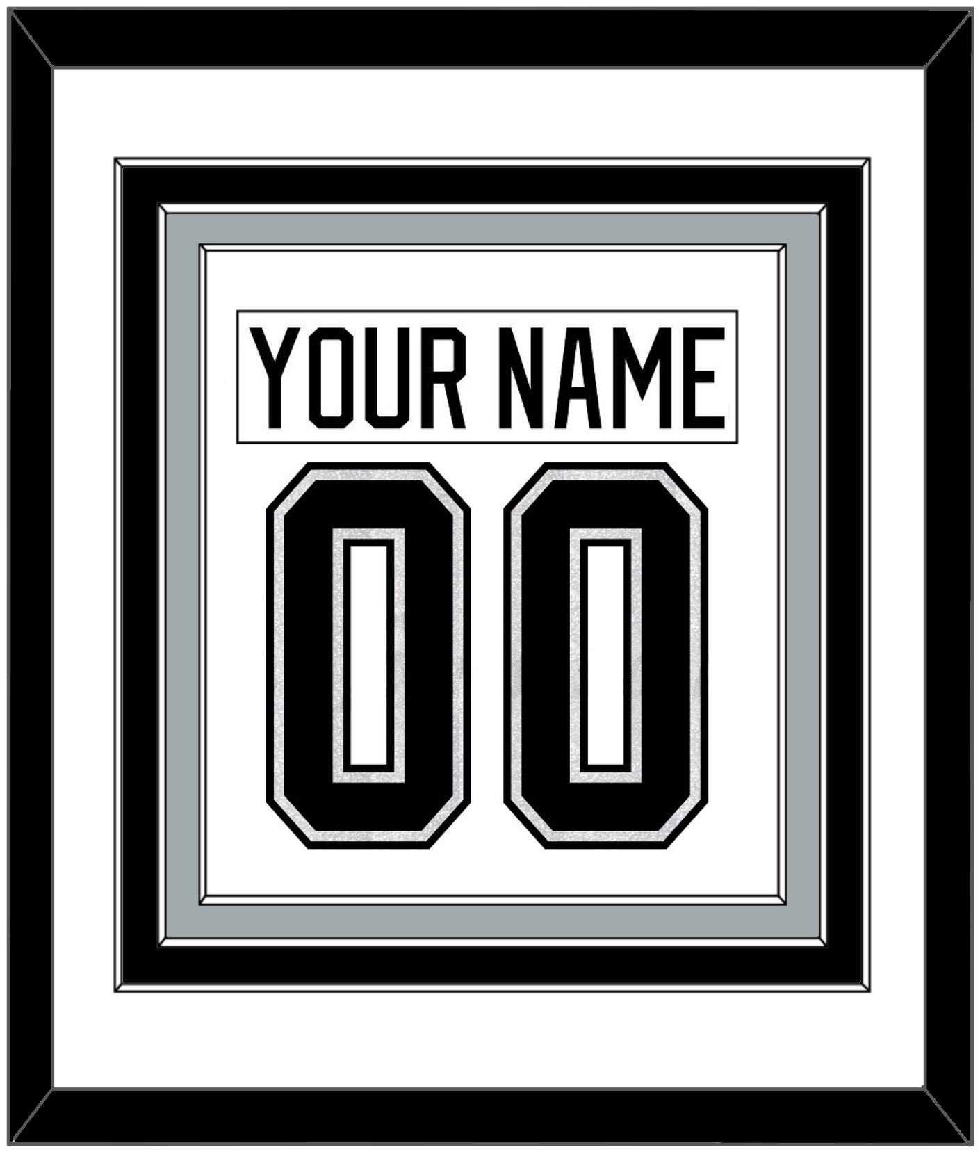 Los Angeles Nameplate & Number (Back) Combined - Road White - Premier Tier 1