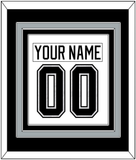 Los Angeles Nameplate & Number (Back) Combined - Road White - Triple Mat 2