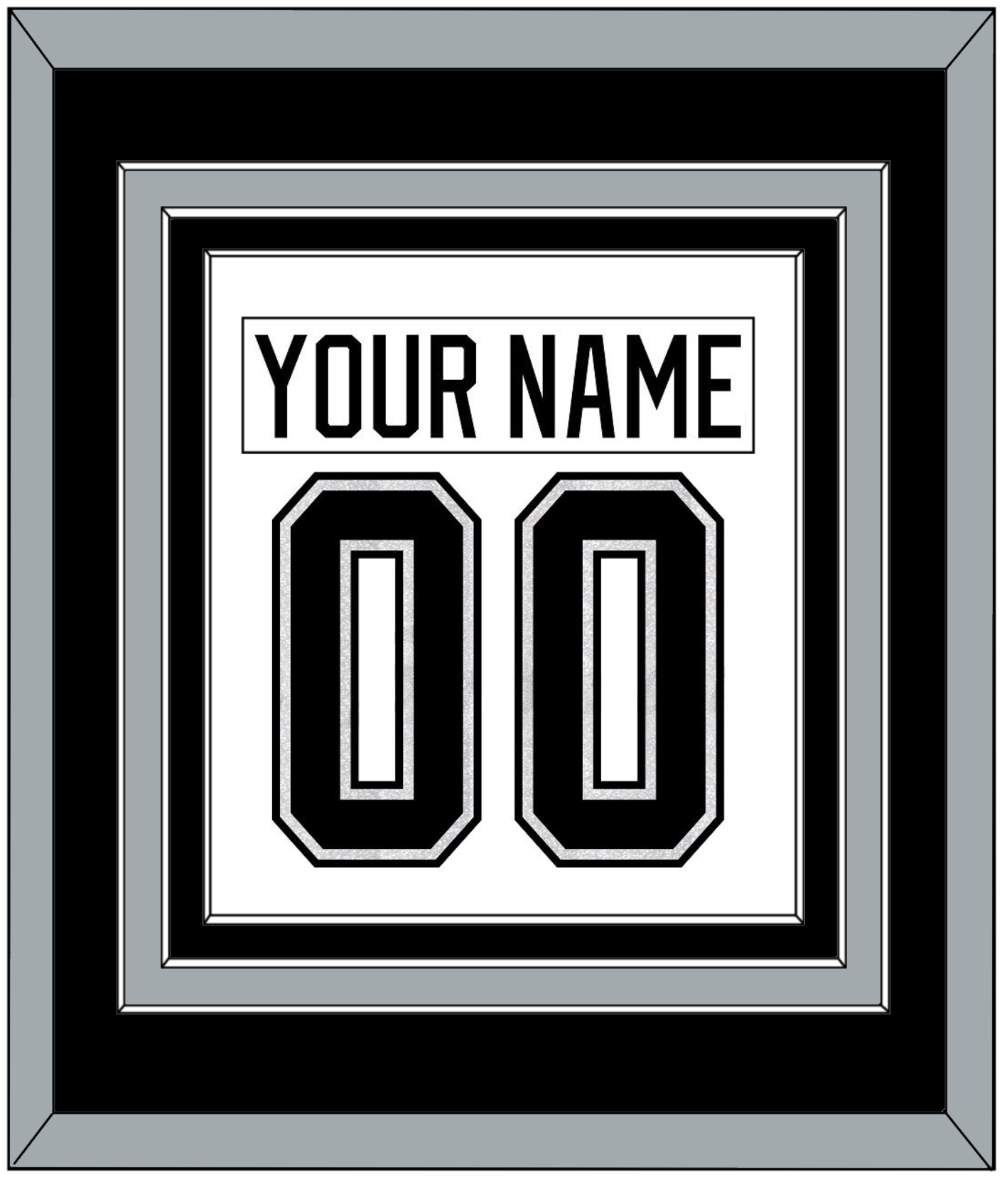 Los Angeles Nameplate & Number (Back) Combined - Road White - Premier Tier 2