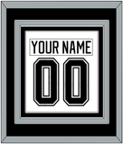 Los Angeles Nameplate & Number (Back) Combined - Road White - Triple Mat 2