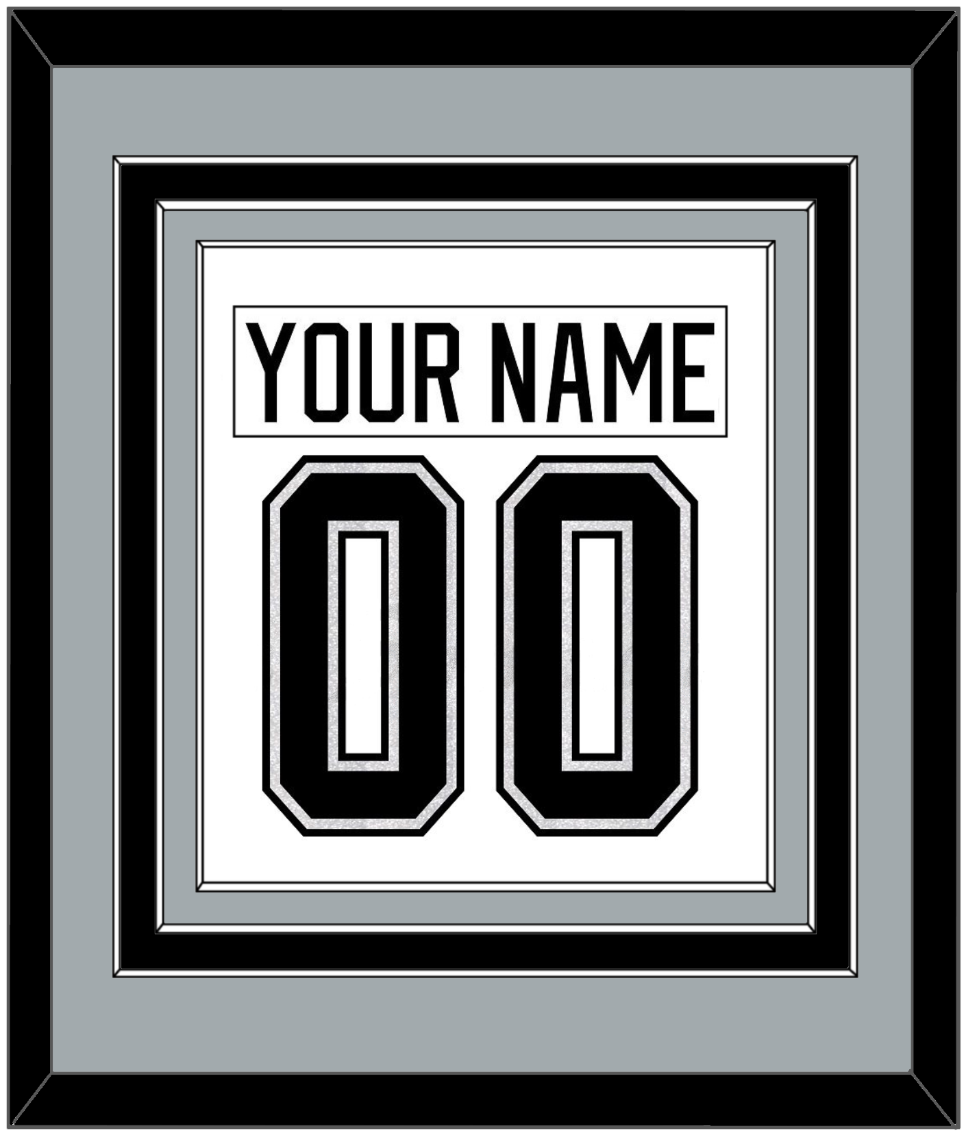Los Angeles Nameplate & Number (Back) Combined - Road White - Premier Tier 3