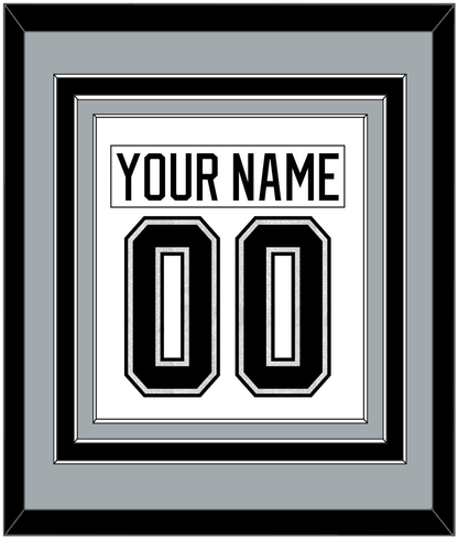 Los Angeles Nameplate & Number (Back) Combined - Road White - Premier Tier 3