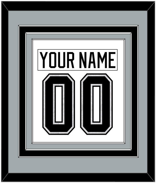 Los Angeles Nameplate & Number (Back) Combined - Road White - Premier Tier 3