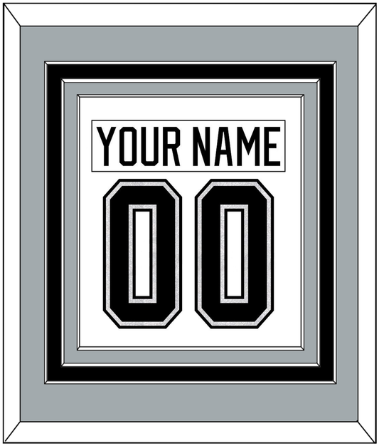 Los Angeles Nameplate & Number (Back) Combined - Road White - Premier Tier 3