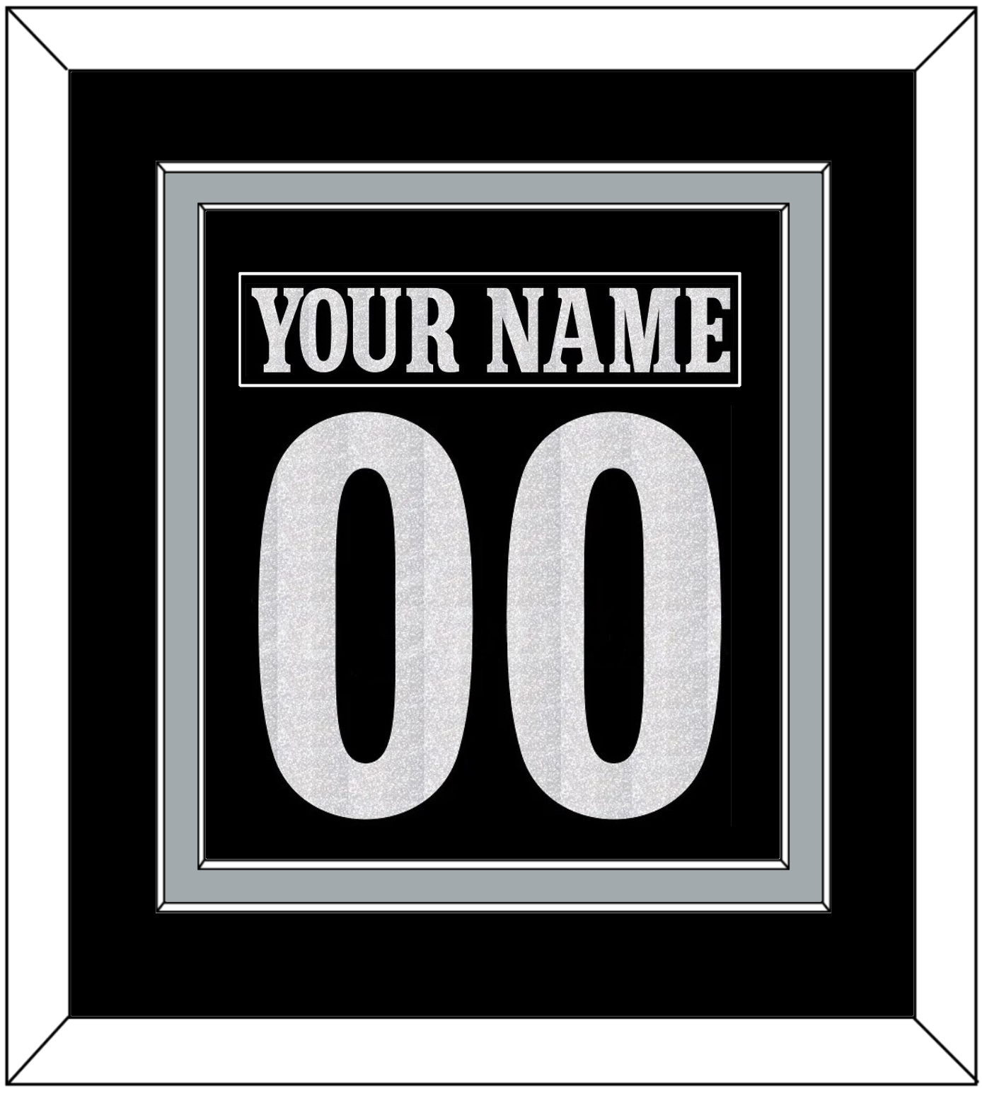 Los Angeles Nameplate & Number (Back) Combined - Alternate Black - Signature Tier 2