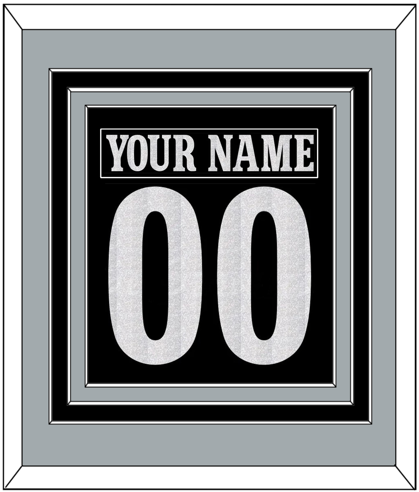 Los Angeles Nameplate & Number (Back) Combined - Alternate Black - Premier Tier 2