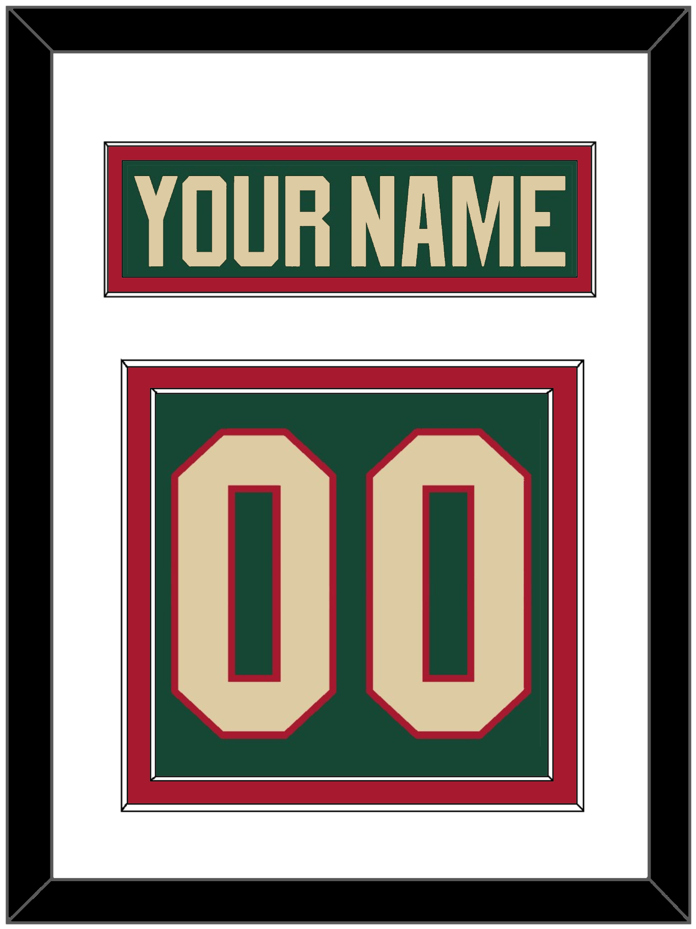 Minnesota Nameplate & Number (Back) - Home Green - Signature Tier 1