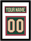 Minnesota Nameplate & Number (Back) - Home Green - Double Mat 1