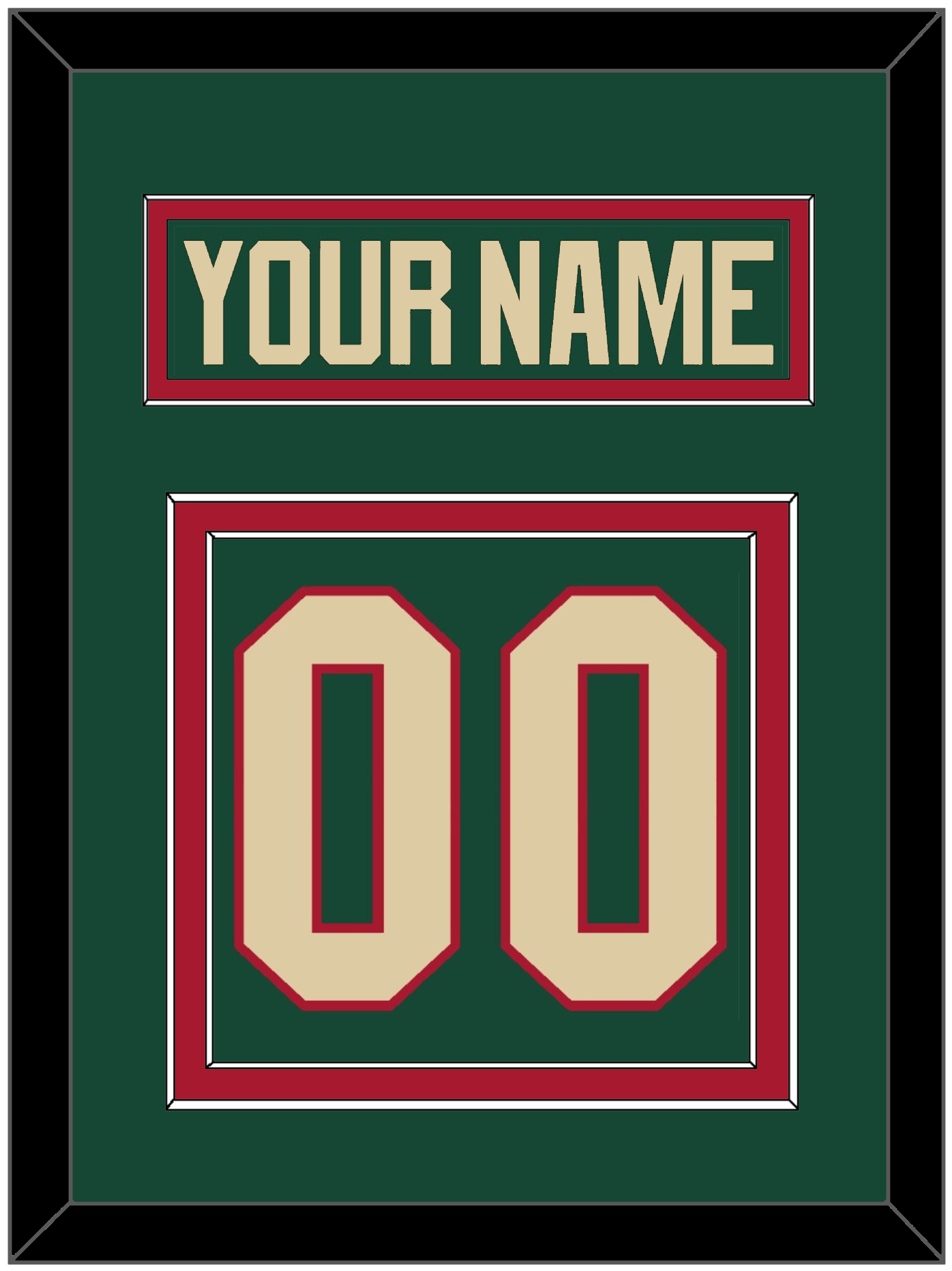 Minnesota Nameplate & Number (Back) - Home Green - Signature Tier 2