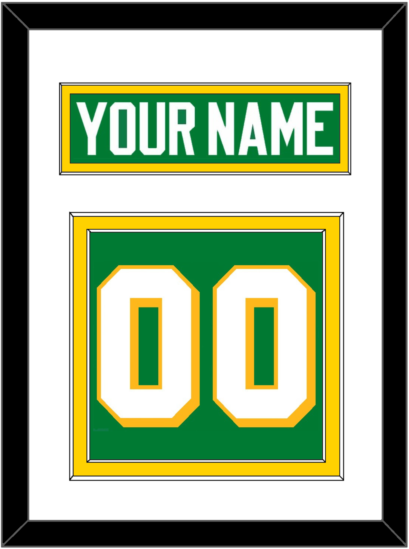Minnesota Nameplate & Number (Back) - Alternate Green - Signature Tier 1