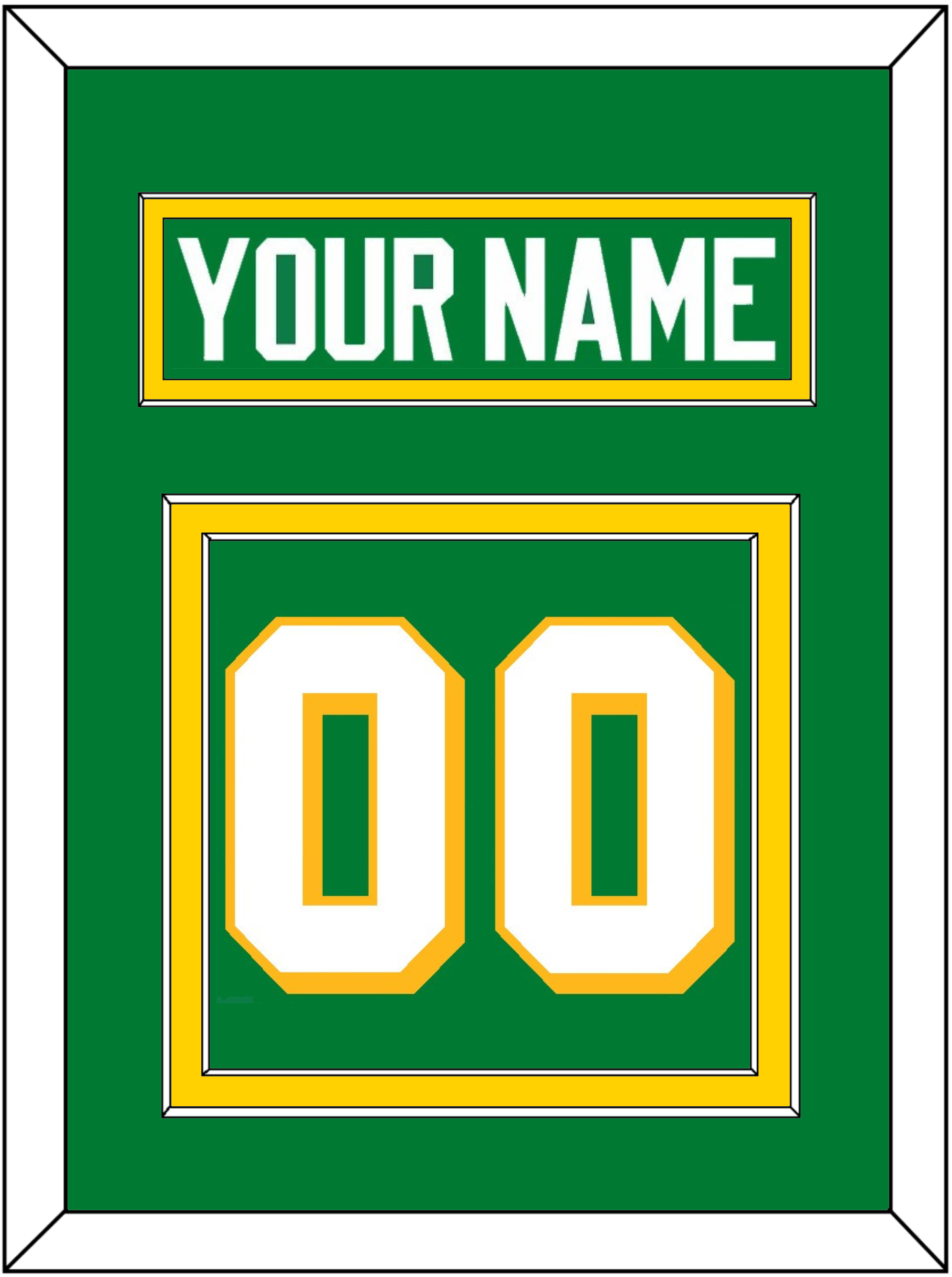 Minnesota Nameplate & Number (Back) - Alternate Green - Signature Tier 2