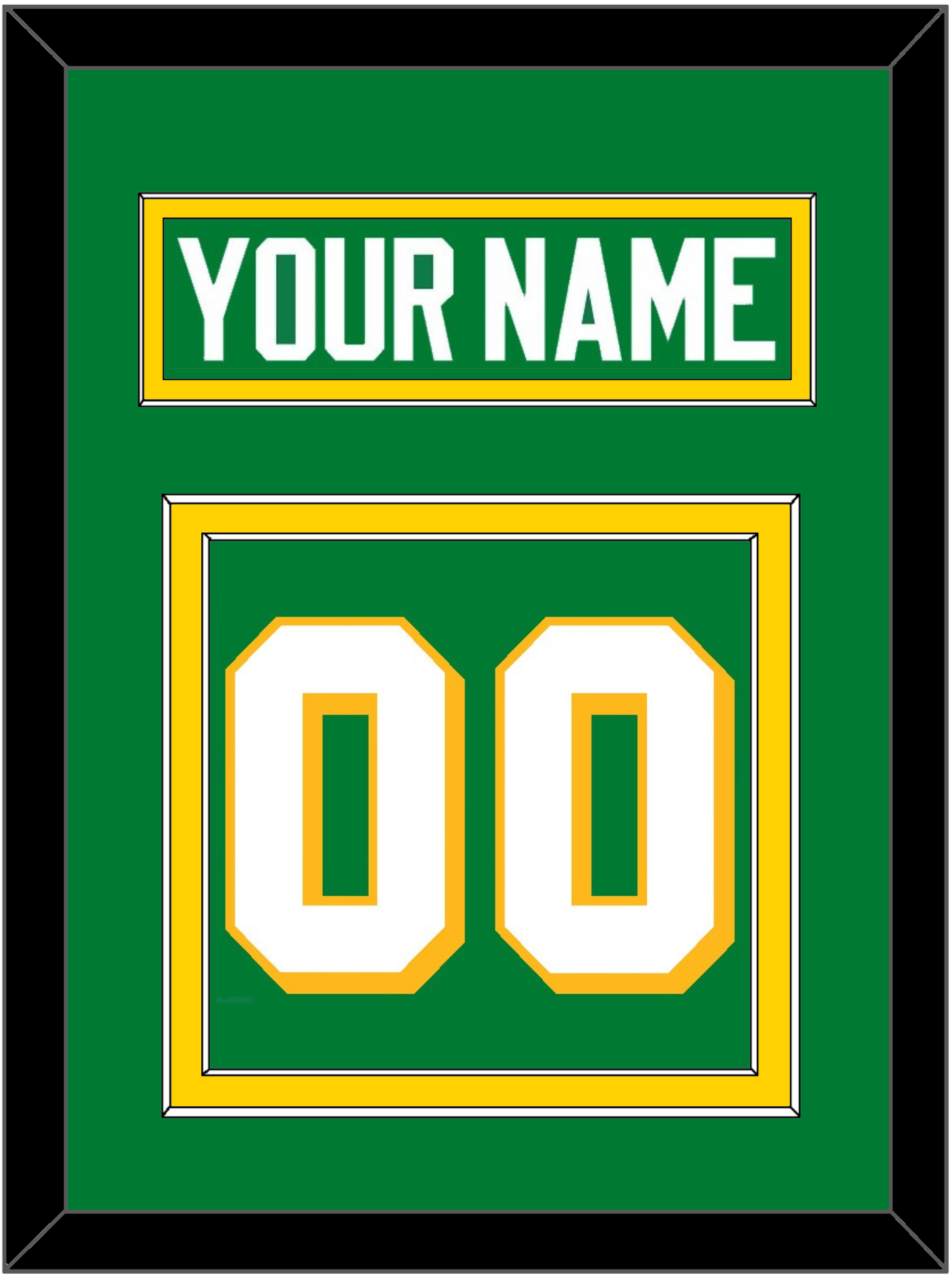 Minnesota Nameplate & Number (Back) - Alternate Green - Signature Tier 2
