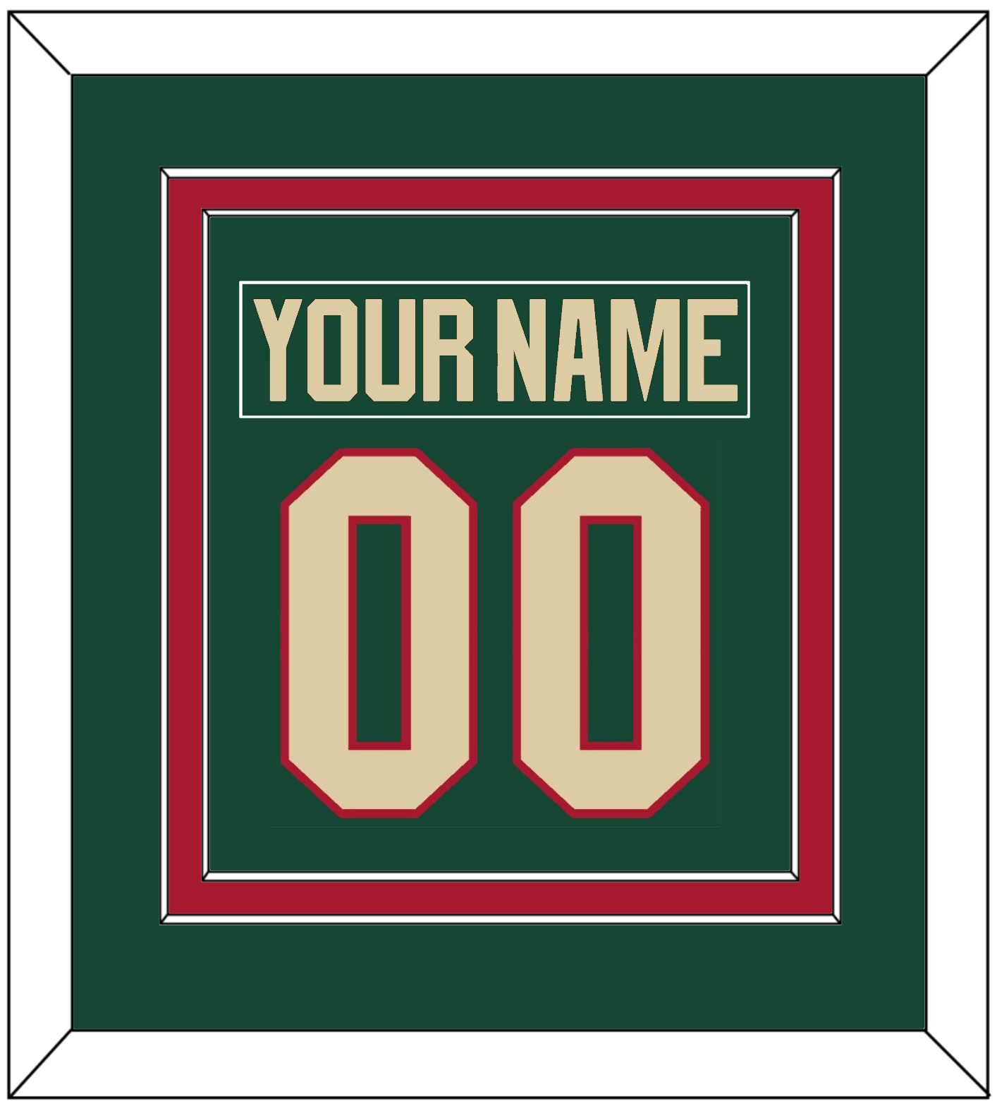 Minnesota Nameplate & Number (Back) Combined - Home Green - Signature Tier 2