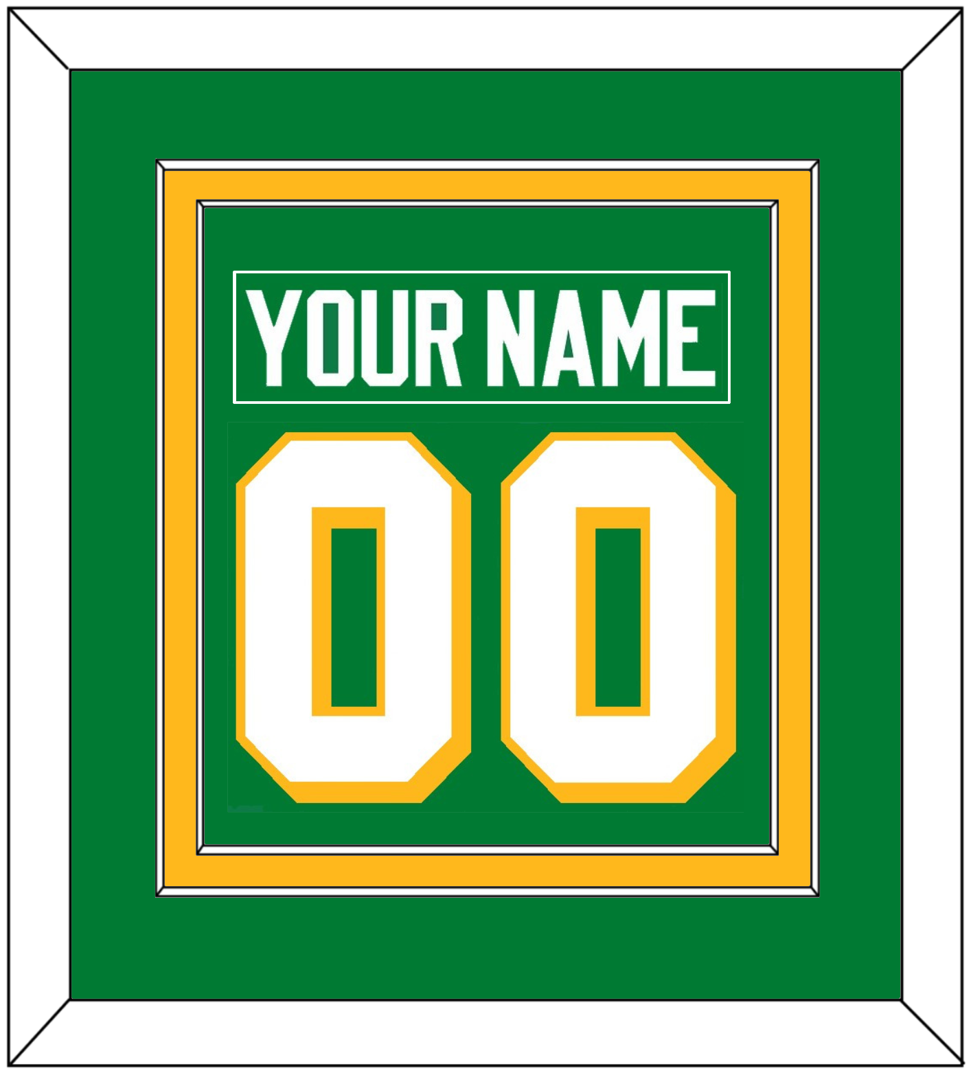 Minnesota Nameplate & Number (Back) Combined - Alternate Green - Signature Tier 2