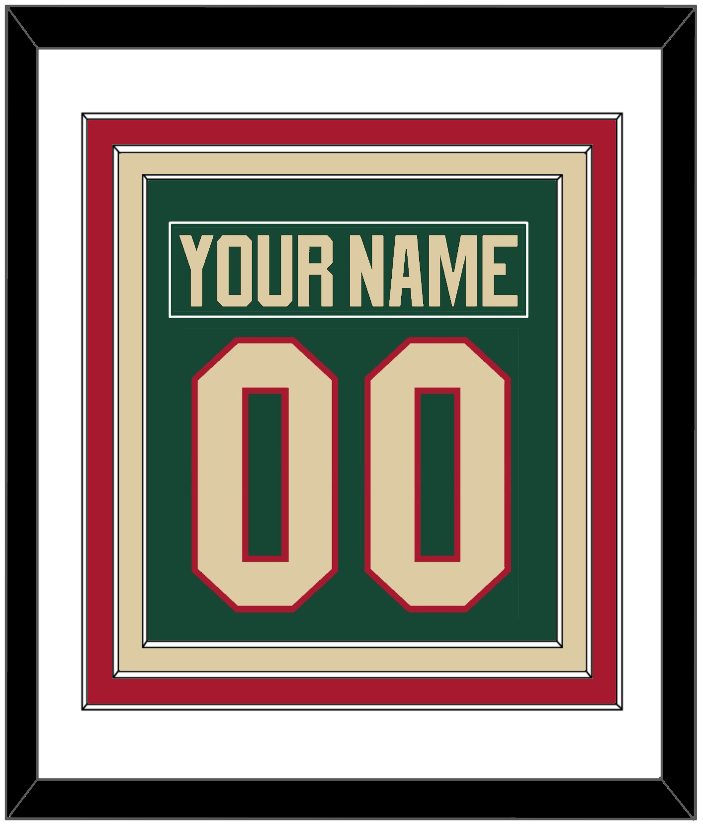Minnesota Nameplate & Number (Back) Combined - Home Green - Premier Tier 1