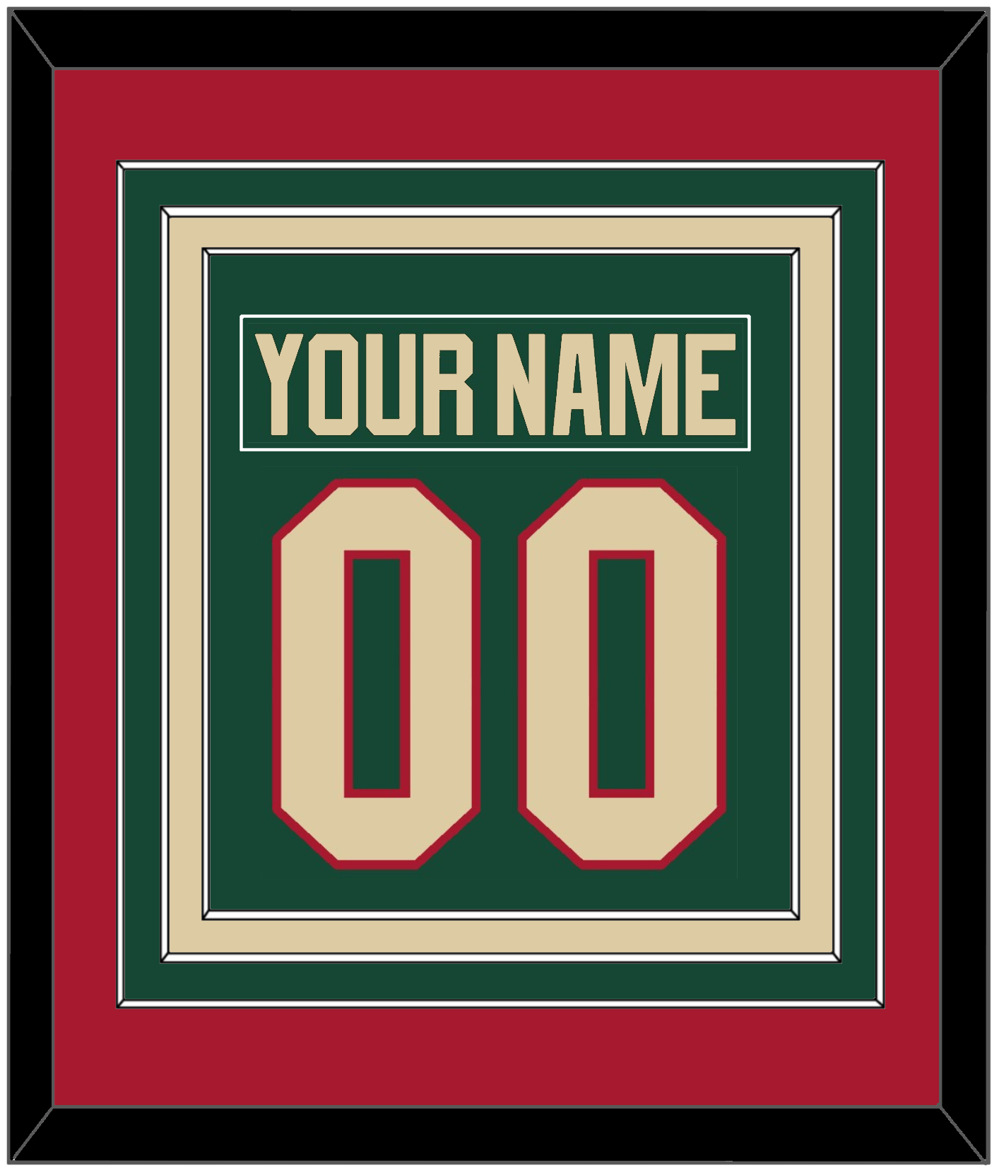 Minnesota Nameplate & Number (Back) Combined - Home Green - Premier Tier 3