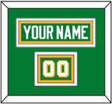 Minnesota Nameplate & Number (Shoulder) - Alternate Green - Triple Mat 2