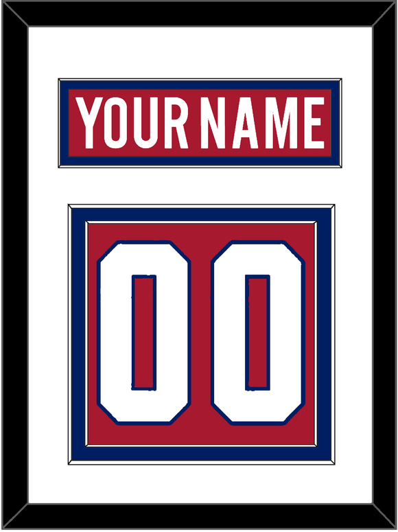 Montreal Nameplate & Number (Back) - Home Red - Double Mat 1