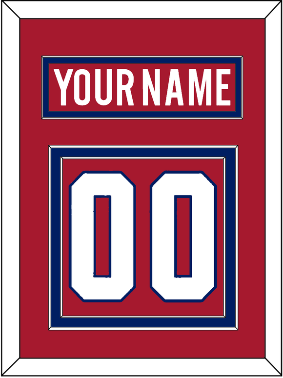 Montreal Nameplate & Number (Back) - Home Red - Double Mat 2