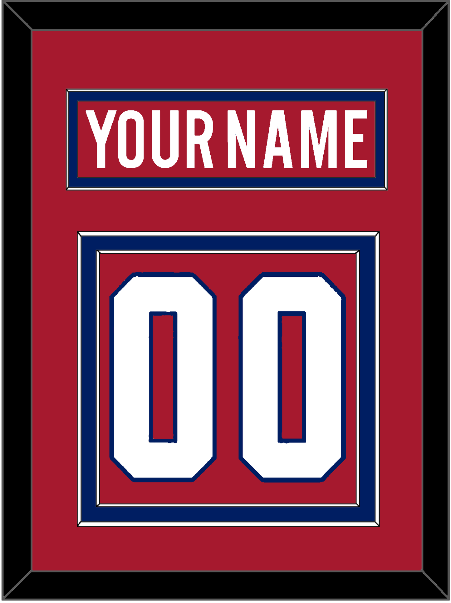 Montreal Nameplate & Number (Back) - Road/Home Red (1997-2007) - Signature Tier 2