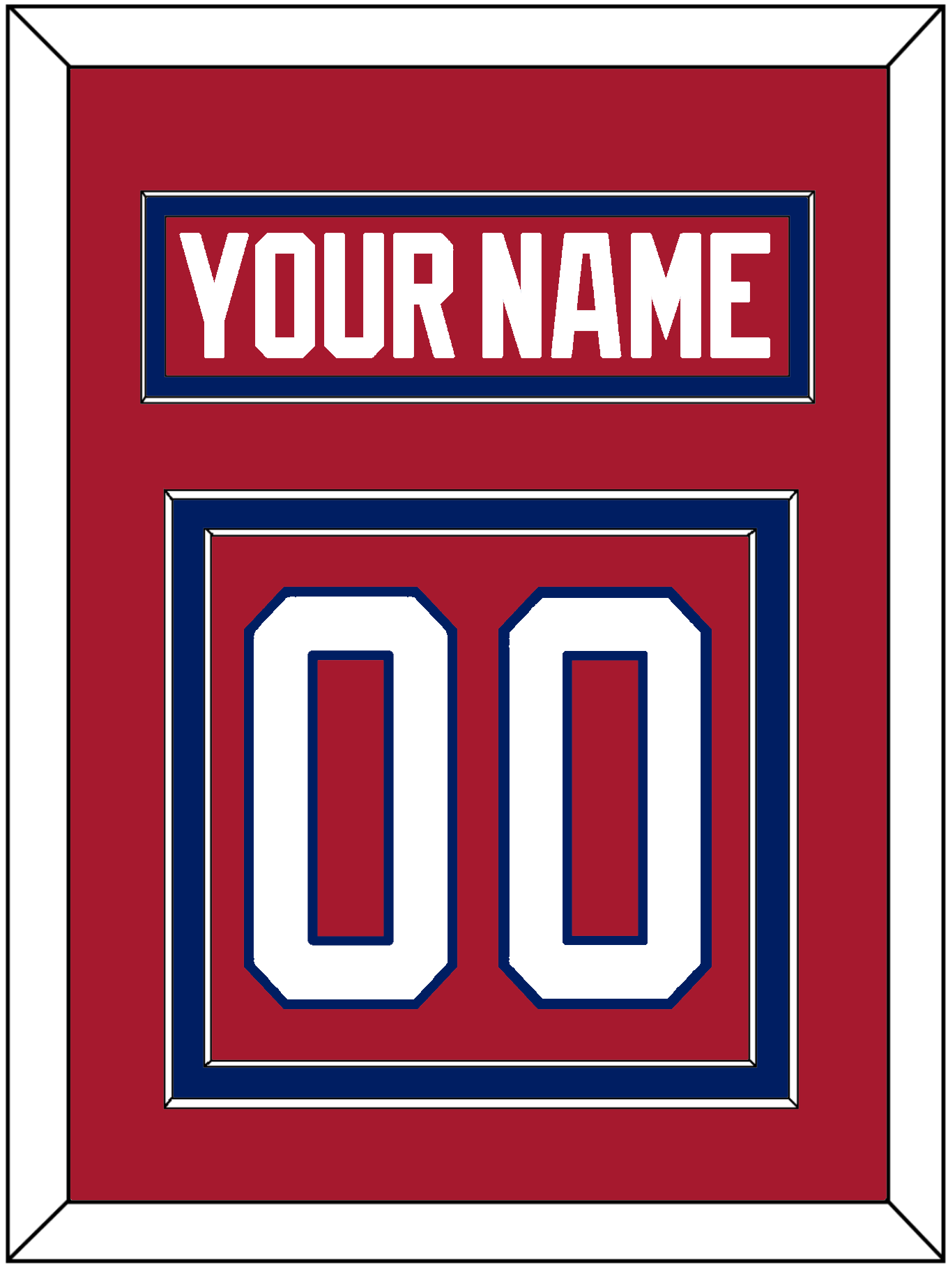 Montreal Nameplate & Number (Back) - Road Red (1984-1997) - Signature Tier 2