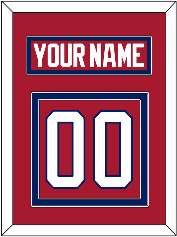 Montreal Nameplate & Number (Back) - Road Red (1984-1997) - Double Mat 2