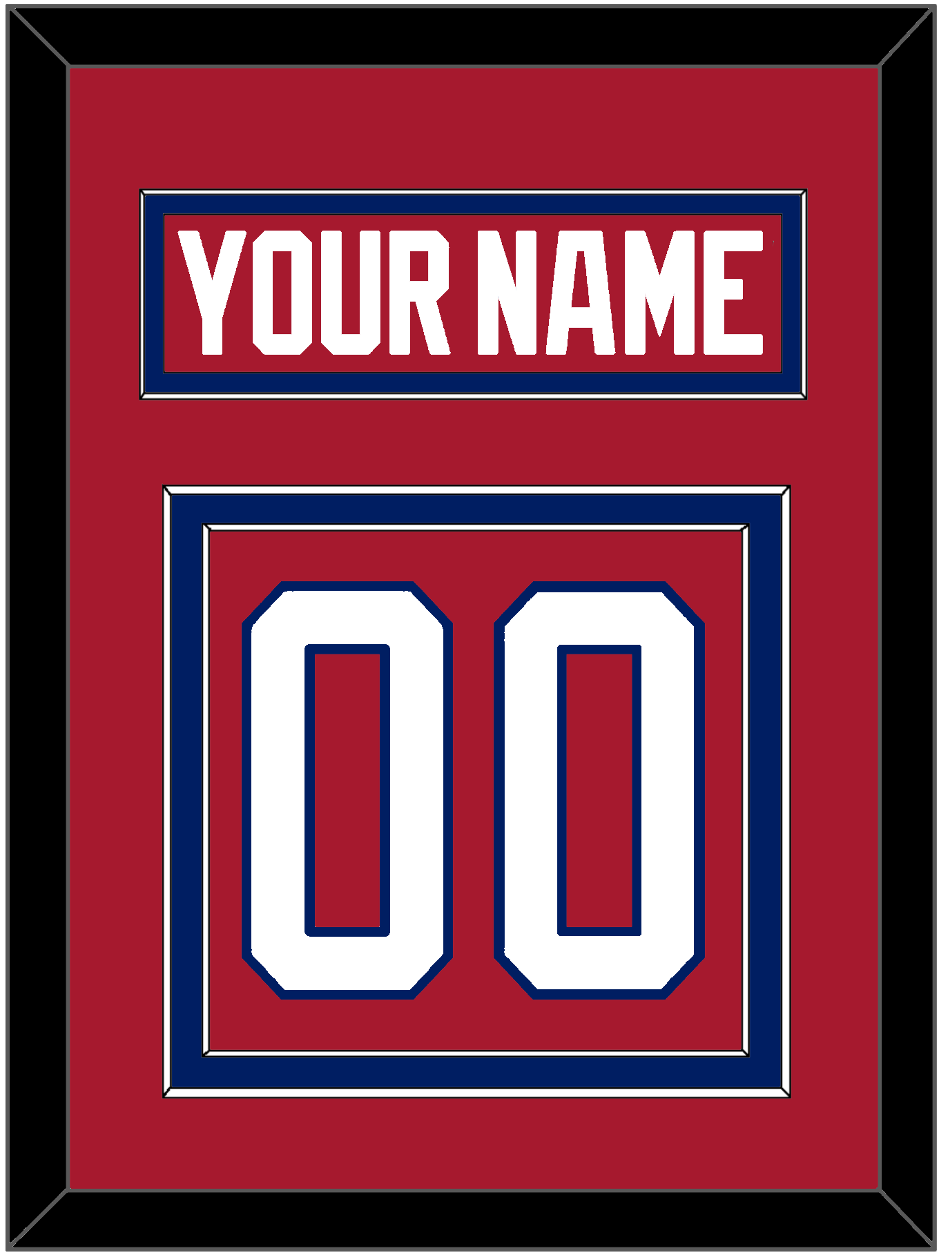 Montreal Nameplate & Number (Back) - Road Red (1984-1997) - Signature Tier 2