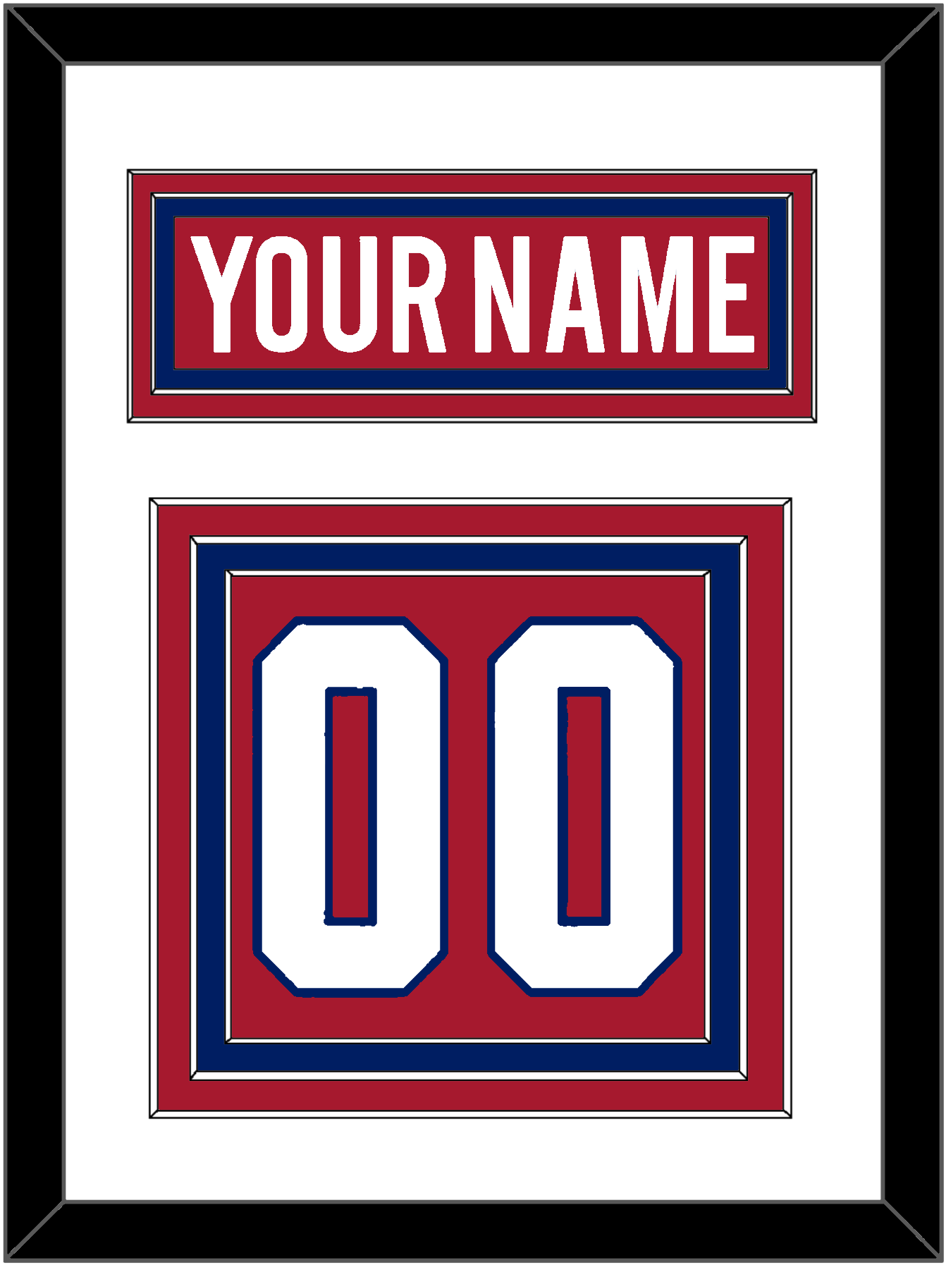Montreal Nameplate & Number (Back) - Road/Home Red (1997-2007) - Premier Tier 1