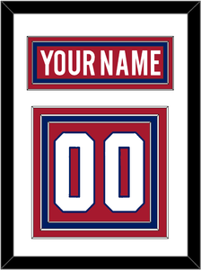 Montreal Nameplate & Number (Back) - Home Red - Triple Mat 1