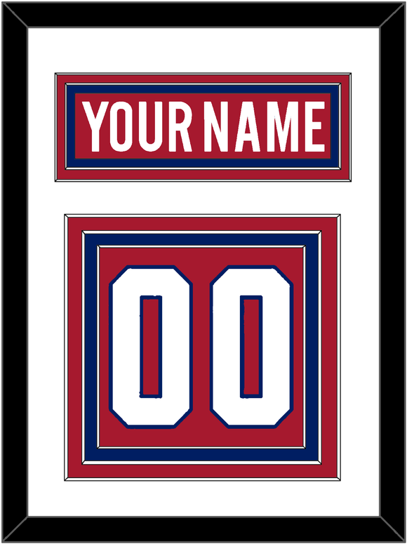 Montreal Nameplate & Number (Back) - Home Red - Triple Mat 1