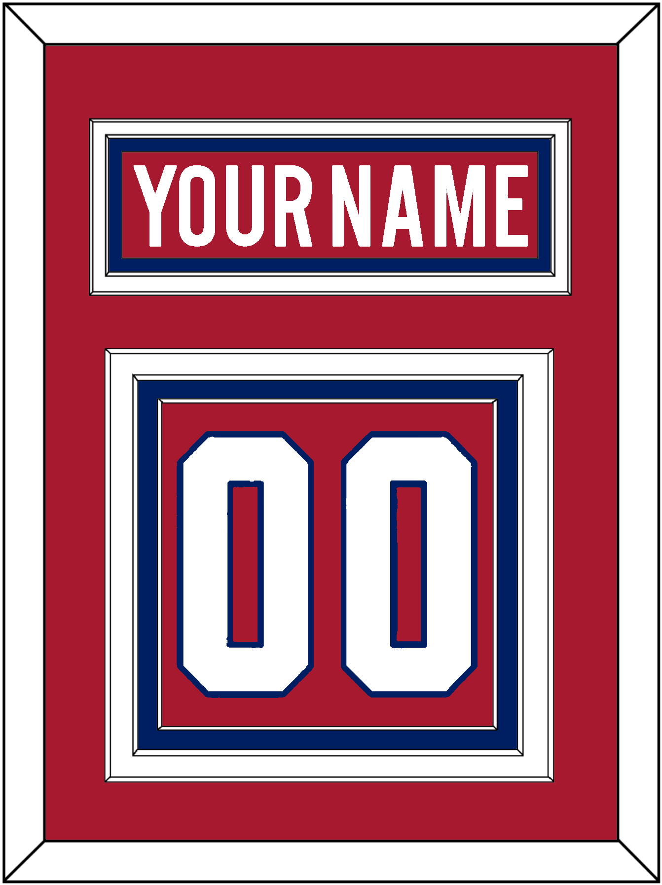 Montreal Nameplate & Number (Back) - Road/Home Red (1997-2007) - Premier Tier 2