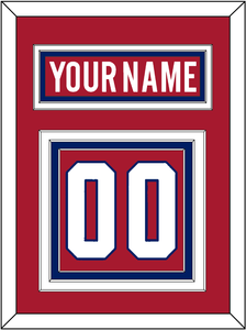 Montreal Nameplate & Number (Back) - Home Red - Triple Mat 2