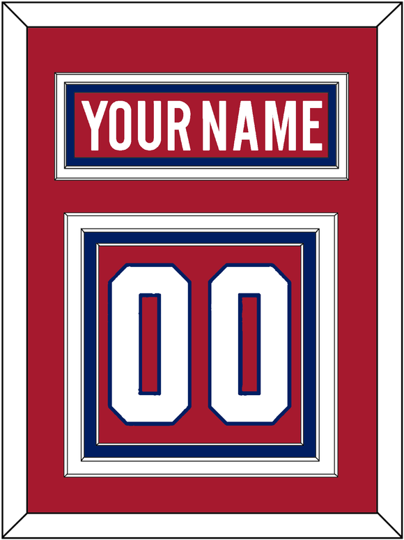 Montreal Nameplate & Number (Back) - Home Red - Triple Mat 2