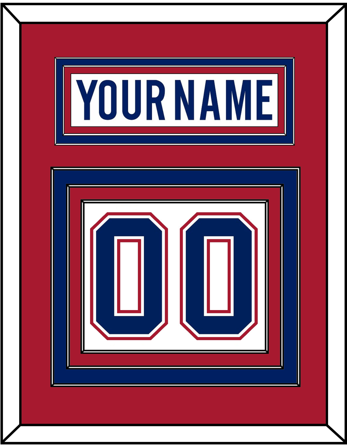 Montreal Nameplate & Number (Back) - Home/Road White (1997-2007) - Premier Tier 2