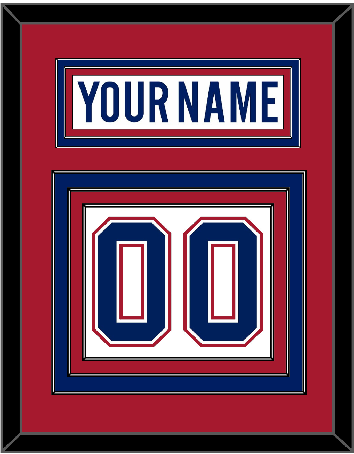 Montreal Nameplate & Number (Back) - Home/Road White (1997-2007) - Premier Tier 2