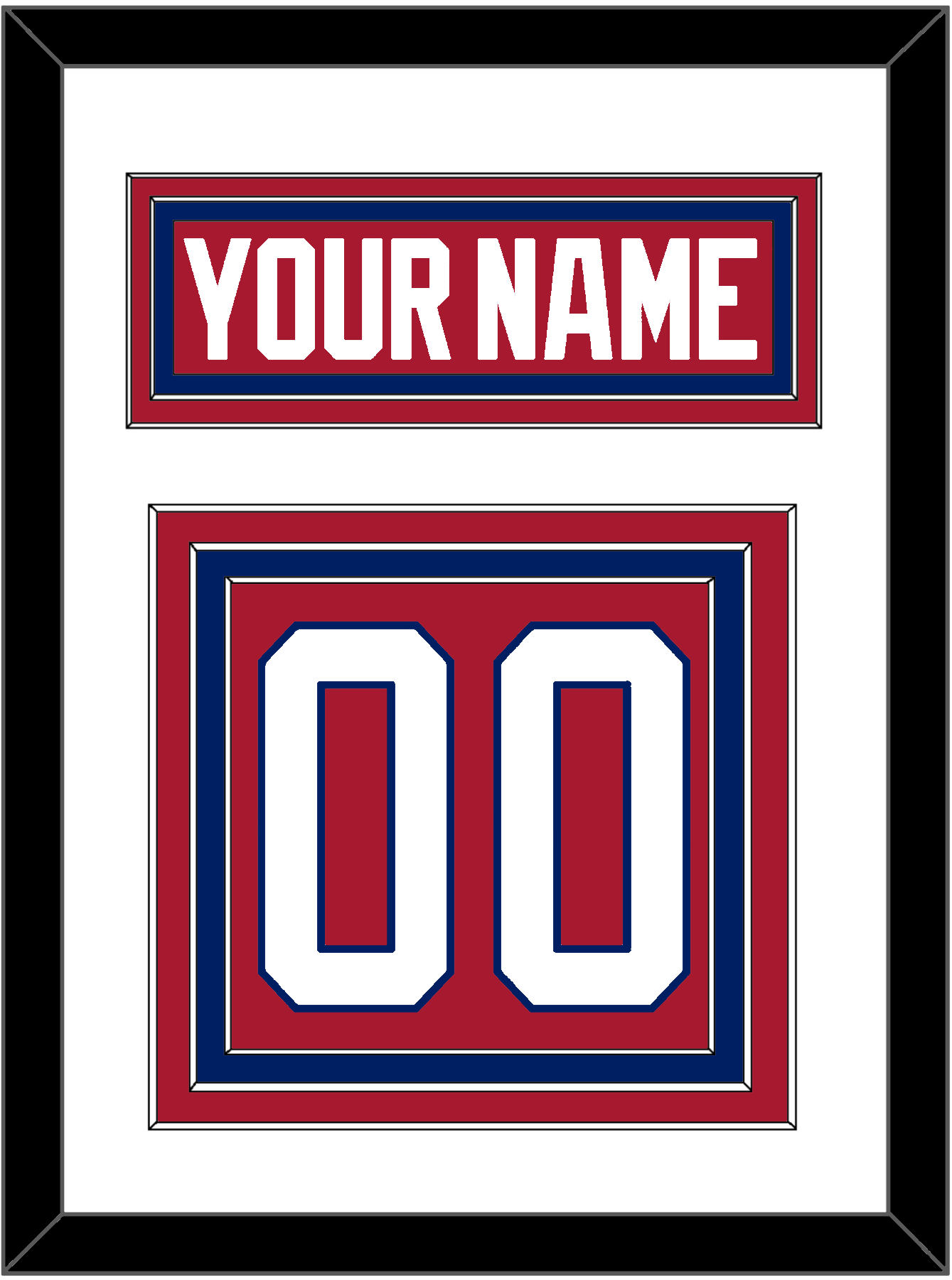 Montreal Nameplate & Number (Back) - Road Red (1984-1997) - Premier Tier 1