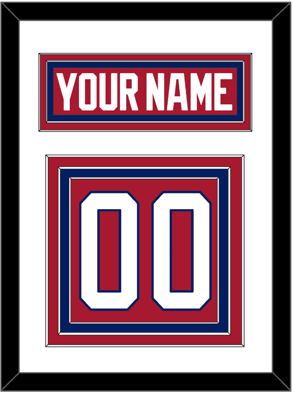 Montreal Nameplate & Number (Back) - Road Red (1984-1997) - Triple Mat 1