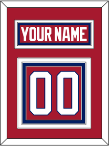 Montreal Nameplate & Number (Back) - Road Red (1984-1997) - Triple Mat 2