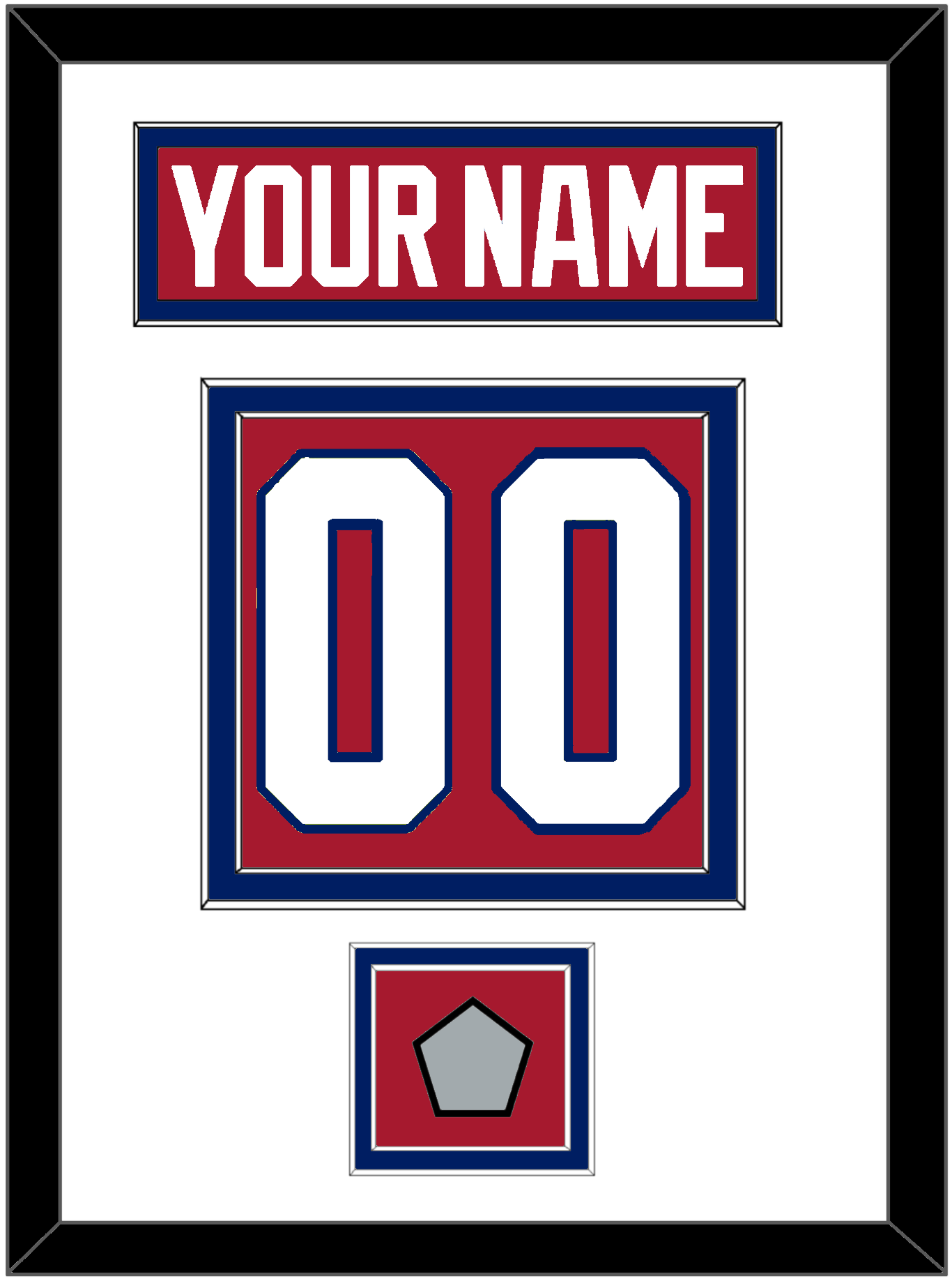 Montreal Nameplate & Number (Back) With Stanley Cup Champions Patch - Road Red (1984-1997) - Signature Tier 1