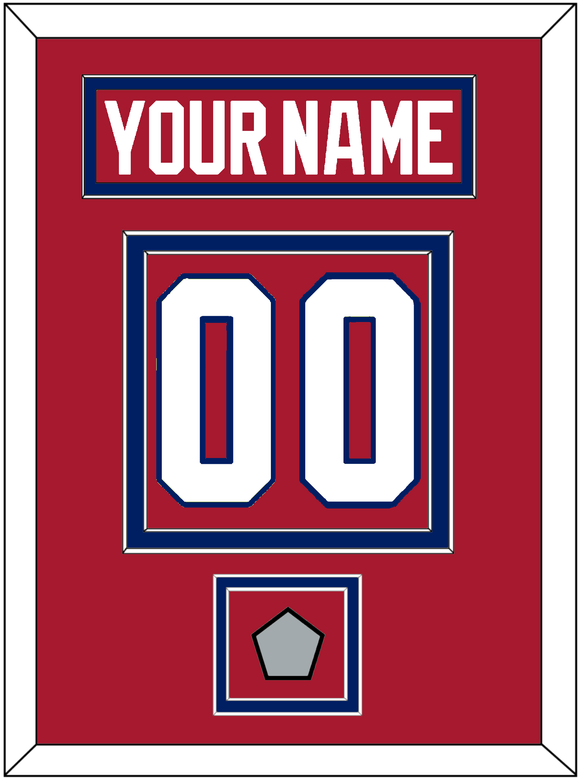 Montreal Nameplate & Number (Back) With Stanley Cup Champions Patch - Road Red (1984-1997) - Double Mat 2