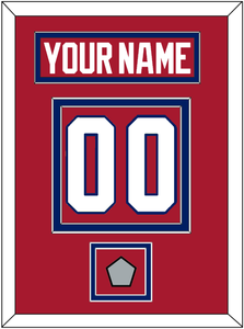 Montreal Nameplate & Number (Back) With Stanley Cup Finals Patch - Road Red (1984-1997) - Double Mat 2