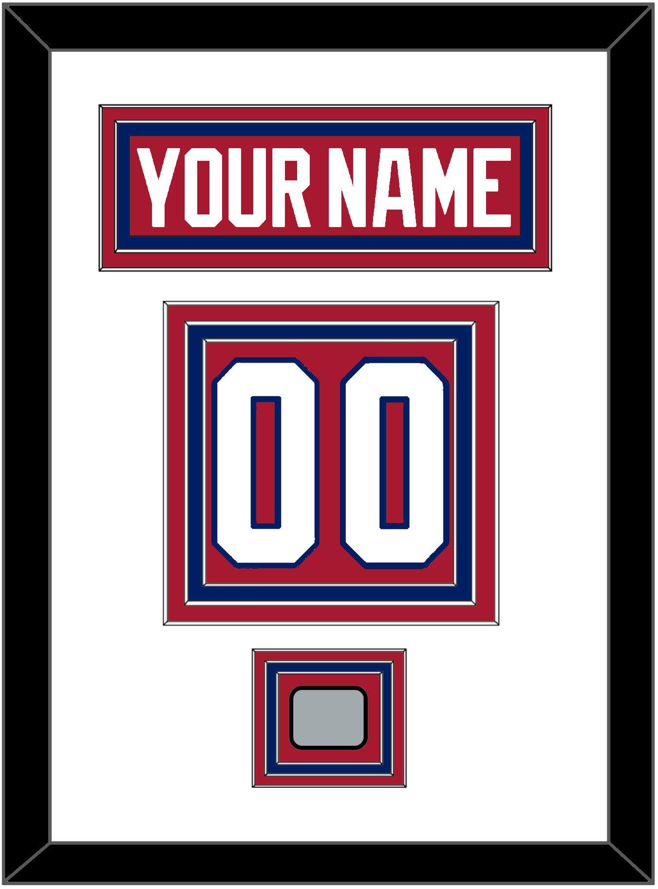 Montreal Nameplate & Number (Back) With Stanley Cup Champions Patch - Road Red (1984-1997) - Premier Tier 1