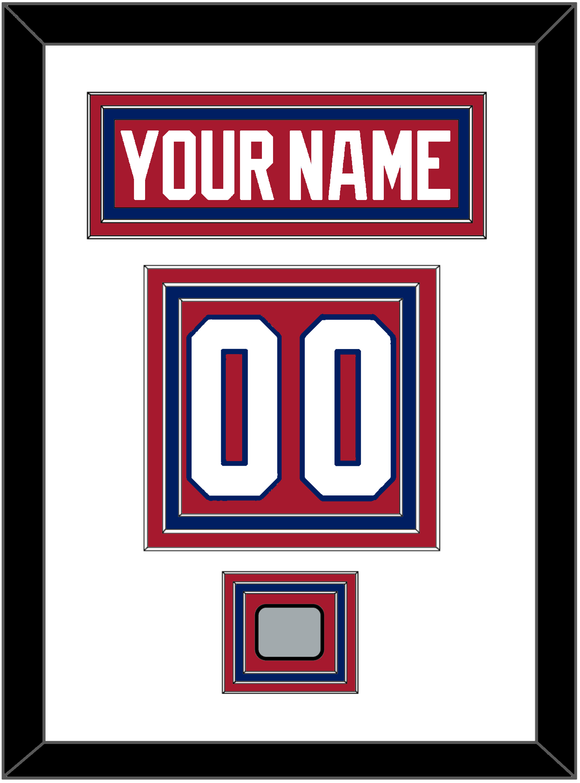 Montreal Nameplate & Number (Back) With Stanley Cup Finals Patch - Road Red (1984-1997) - Triple Mat 1