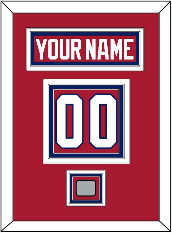 Montreal Nameplate & Number (Back) With Stanley Cup Champions Patch - Road Red (1984-1997) - Triple Mat 2